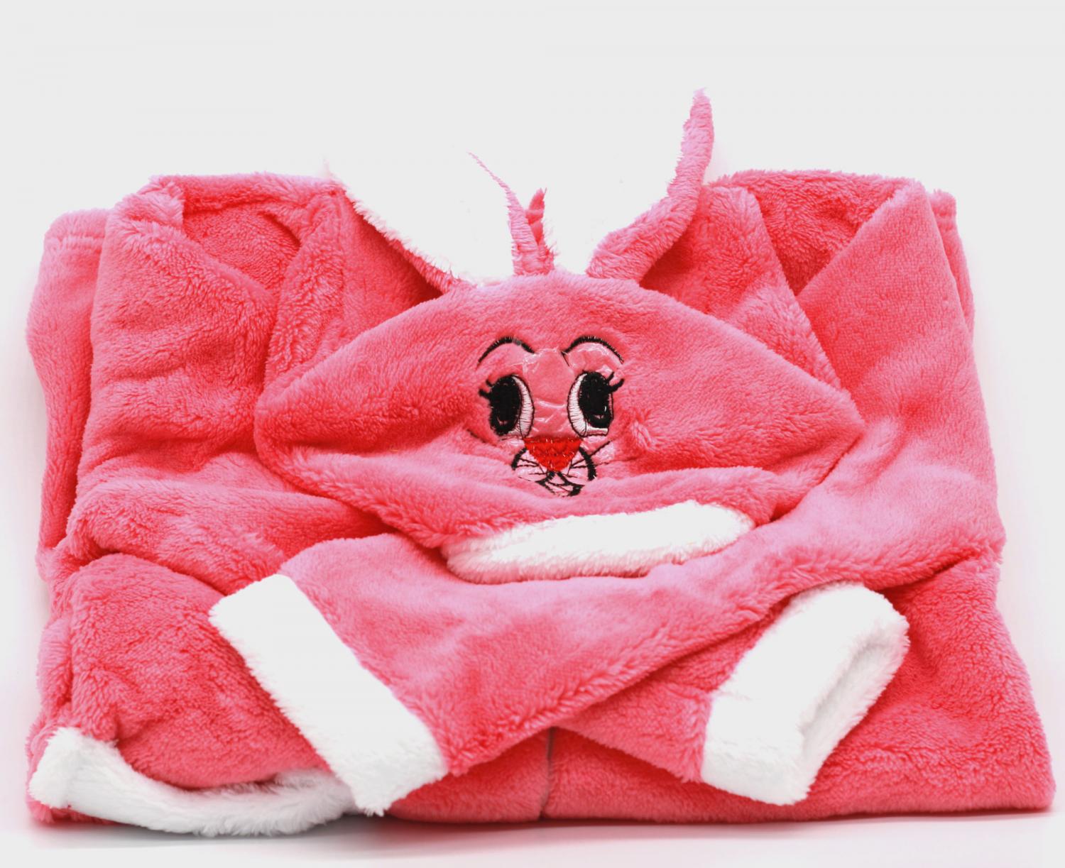Халат светло розовый "Ушастый шалунишка - зайчонок" размер 28