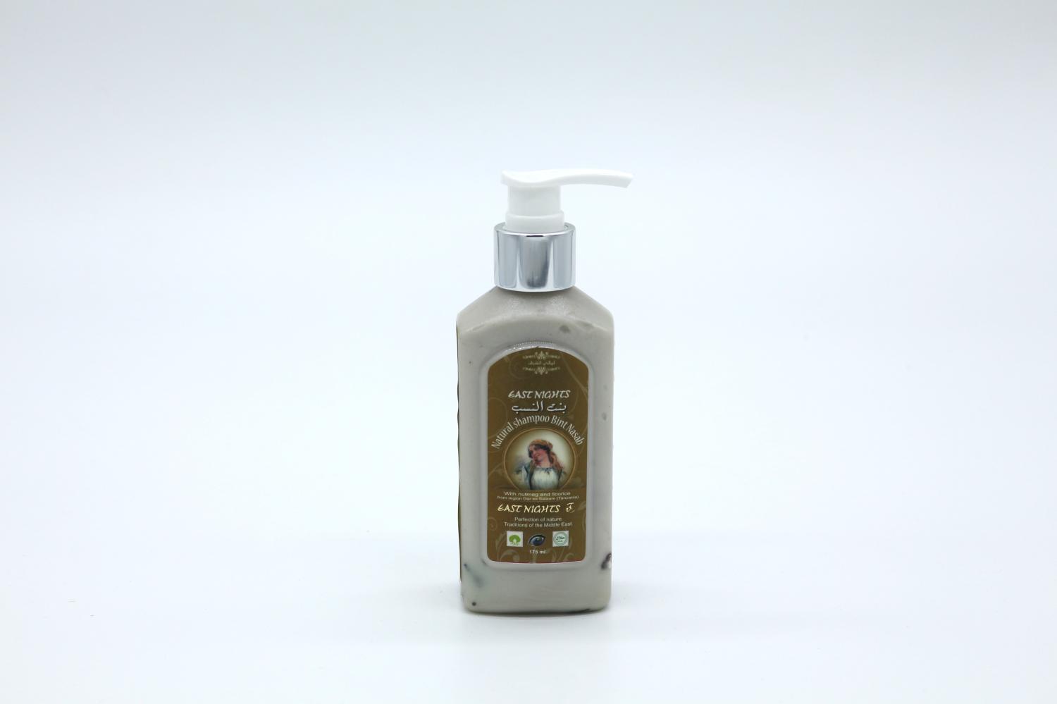 Органический шампунь против перхоти и выпадения волос Bint Nasab «Судьбоносная» с маслами мускатного ореха и лакрицы